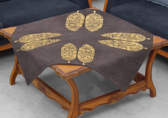 رومیزی مربع طرح درخت و سیمرغ 