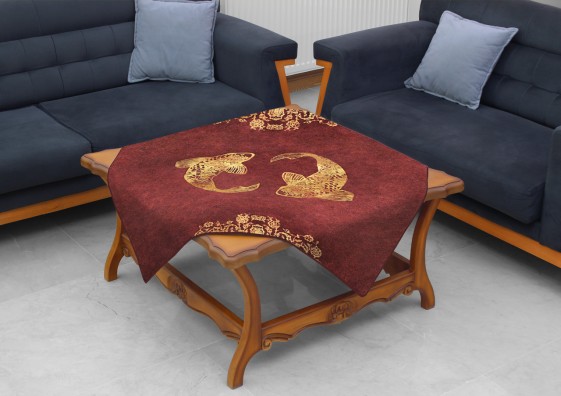 رومیزی مربع طرح ماهی 