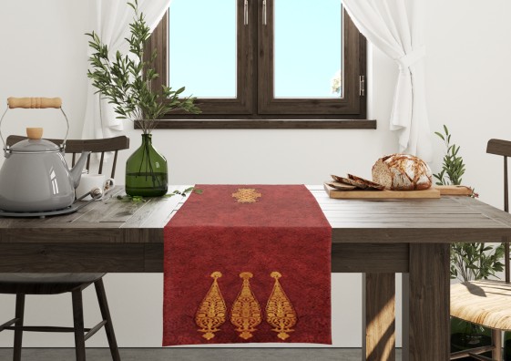 رانر بلند طرح سه درخت منقوش