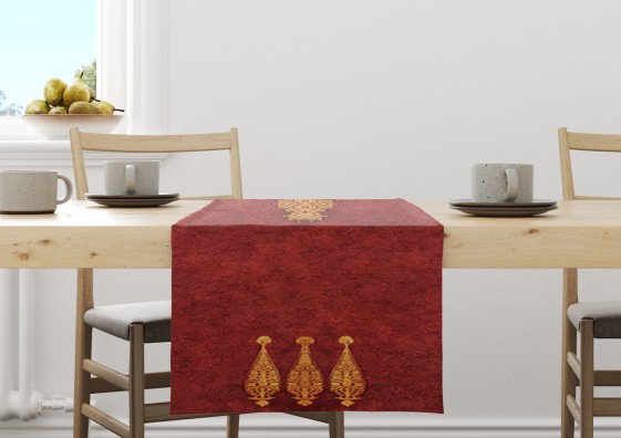 رانر کوتاه طرح سه درخت منقوش